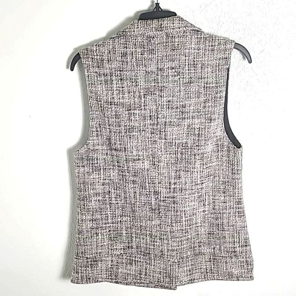 Forever 21 Black & White Tweed Vest with Exposed Black Zipper, Size Small - Picture 4 of 8